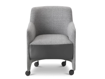 GILL - Fabric and leather easy chair with castors by i 4 Mariani - view 3